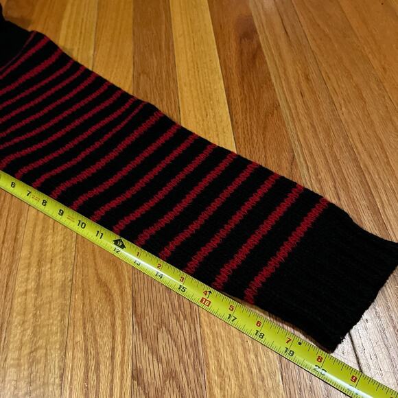 Diesel Knit Striped Black Red Wool Blend Sweater Sz Medium Grunge Designer - Picture 6 of 8
